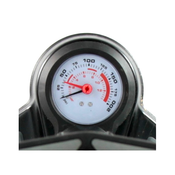 FLOOR PUMP WITH SMART FASTENER AND 6 CM PRESSURE GAUGE