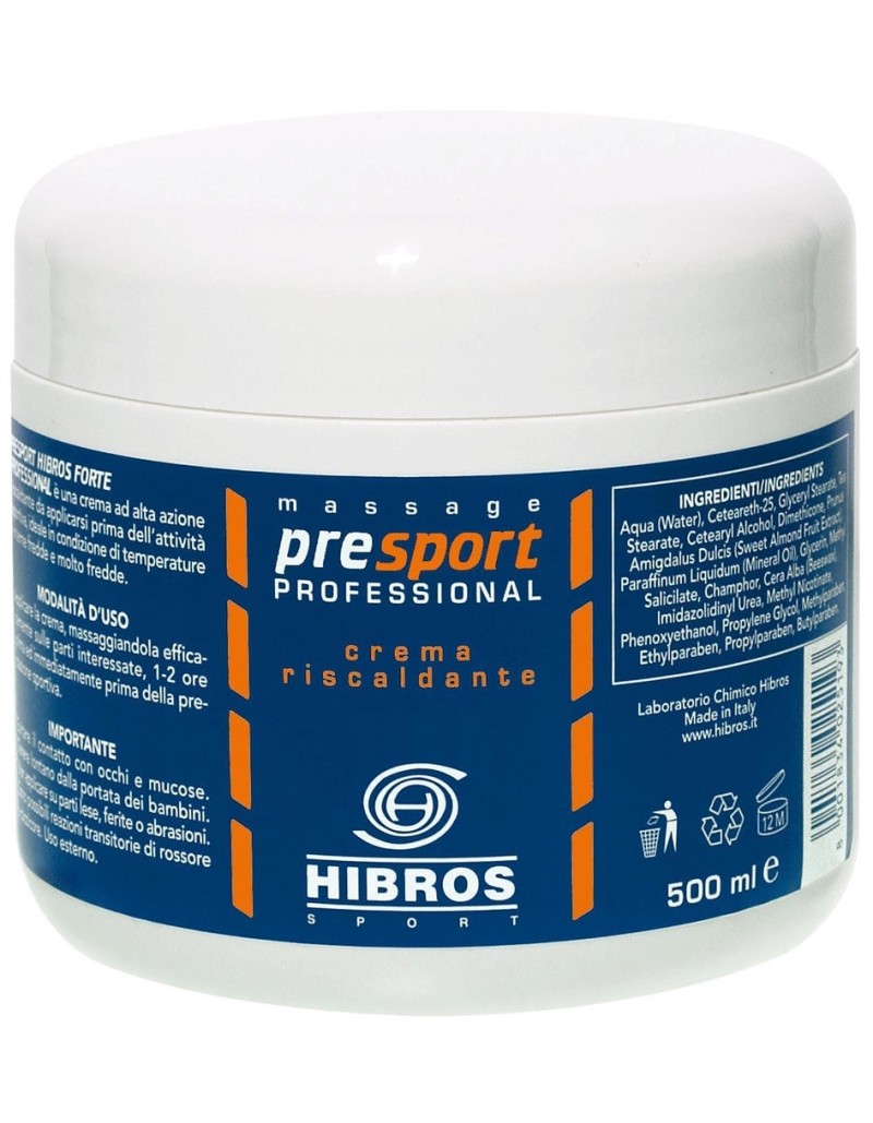 HIBROS CREMA PRE-SPORT A MEDIA AZIONE RISCALDANTE BARATTOLO 500ml