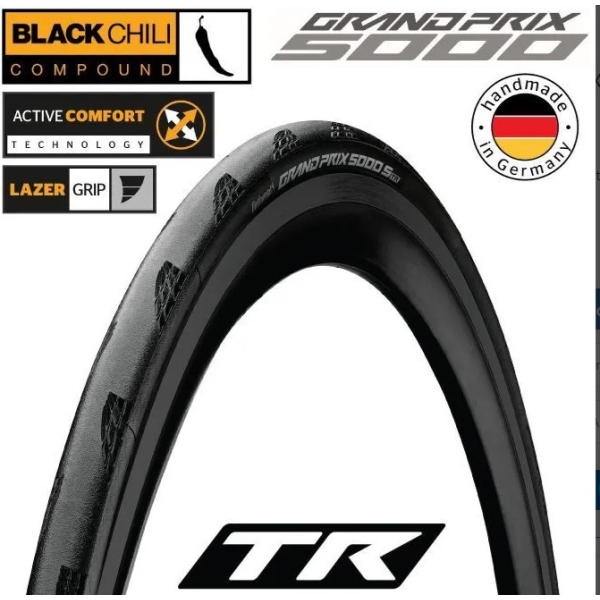 CONTINENTAL GP5000 TR TUBELESS READY RACING TIRE 700X28 BLACK/BROWN