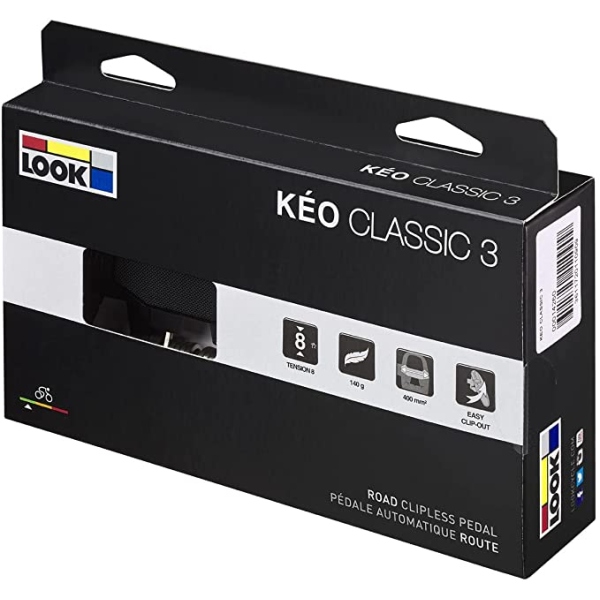 LOOK PEDALI KEO CLASSIC 3 BLACK 280g LA COPPIA 8.5X9X2.5cm