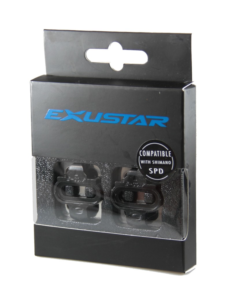 COPPIA TACCHETTE ATTACCO PEDALI MTB COMPATIBILI SHIMANO SPD IN ASTUCCIO EXUSTAR