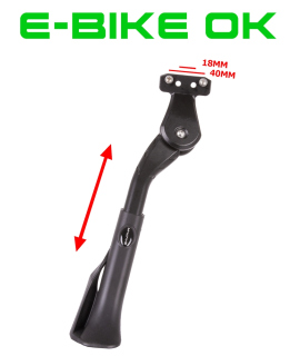 Kick stand ideal for E-Bike adjustable in height for 18 and 40 mm screw holes