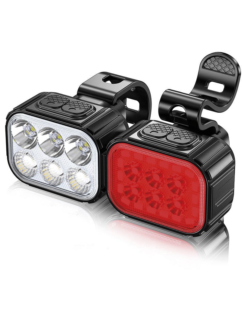 SET LUCI A 5 LEDS ANTERIORE 500 LUMENS, POSTERIORE 100 LUMENS