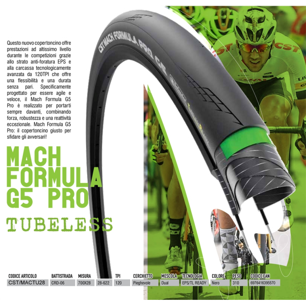 FOLDING TUBELESS RACE TIRE MACH FORMULA PRO G5 700X28 310g FOLDING TUBELESS RACE TIRE MACH FORMULA PRO G5 700X28 310g
