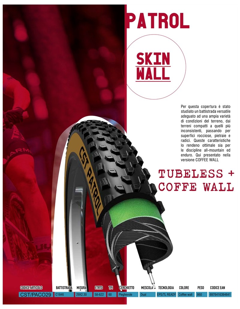 CST PATROL COPERTONE PIEGHEVOLE TUBELESS 29X2.3 COFFE WALL 860g