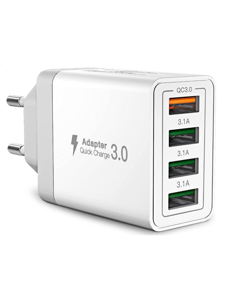 SPINA CON 4 ENTRATE USB DI CUI UNA SUPER RAPIDA QUICK CHARGE QC3.0