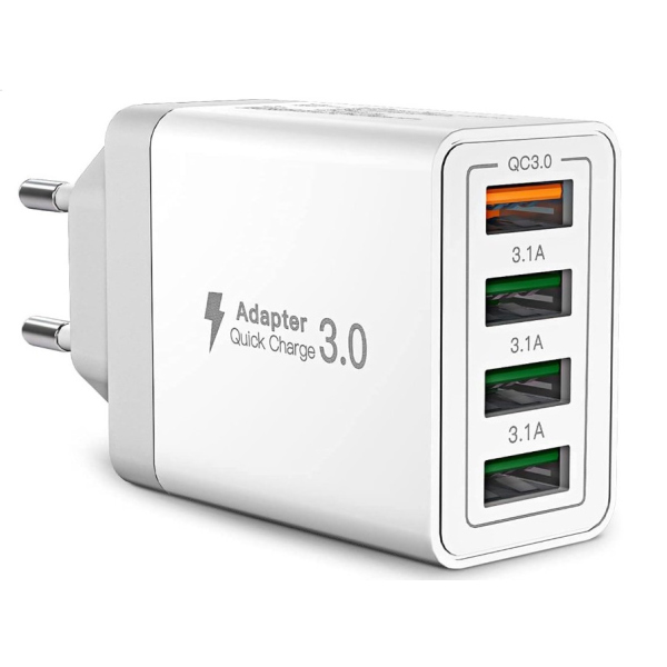 SPINA CON 4 ENTRATE USB DI CUI UNA SUPER RAPIDA QUICK CHARGE QC3.0