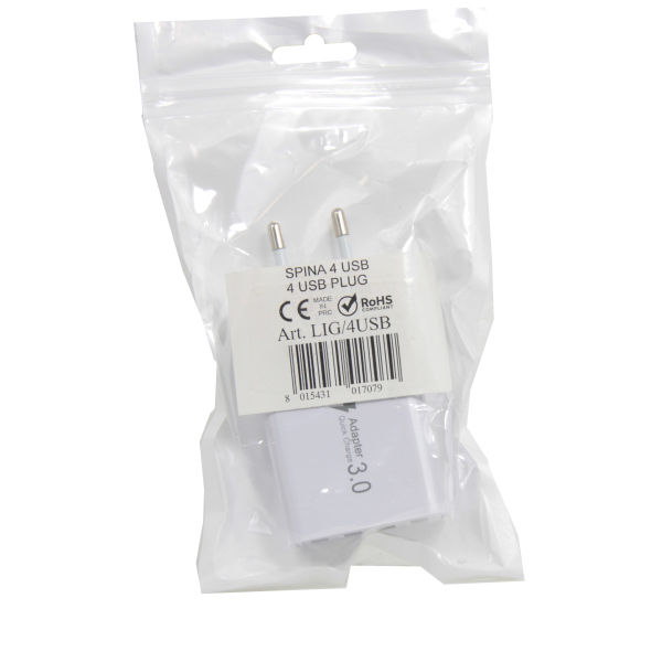 PLUG WITH 4 USB INPUTS INCLUDING ONE SUPER FAST QUICK CHARGE QC3.0