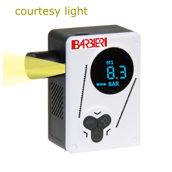 UNIVERSAL POCKET MINI COMPRESSOR FOR ALL VALVES 8.3 BAR WITH DIGITAL DISPLAY