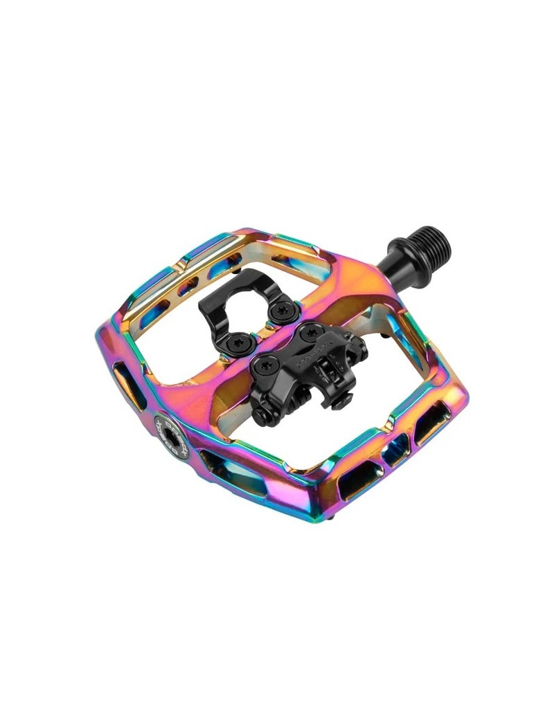 PEDALI XPEDO AMBIX IN ALLUMINIO COLORE OIL SLICK 405g LA COPPIA 10X8,5X2cm
