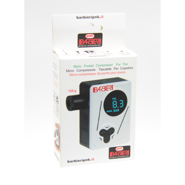 UNIVERSAL POCKET MINI COMPRESSOR FOR ALL VALVES 8.3 BAR WITH DIGITAL DISPLAY