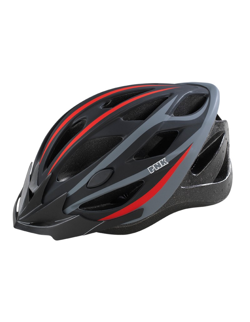 CASCO BICI ADULTO NERO GRIGIO ROSSO PESO 250g taglia M/L 58-61