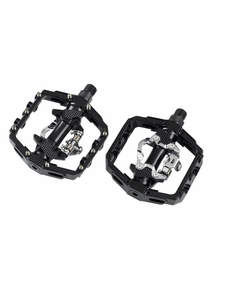 PEDALI MTB A DOPPIA FUNZIONE COLORE NERO 528g LA COPPIA 10X9X2.5cm