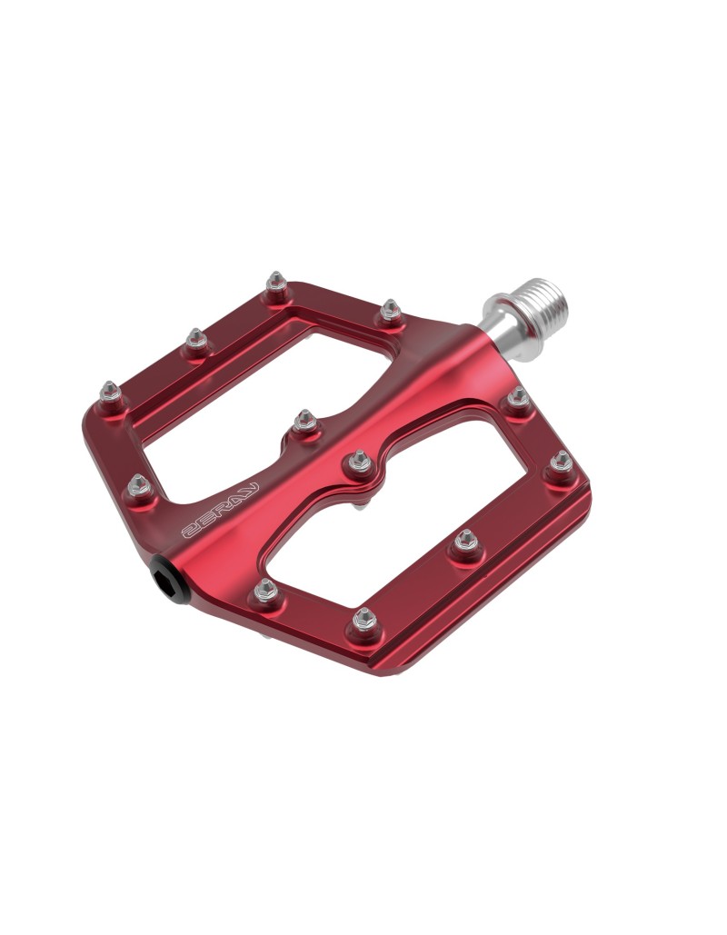 PEDALI MTB PLATFORM IN ALLUMINIO COLORE ROSSO 298g LA COPPIA 9.5X10X2cm