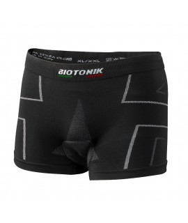 BOXER BICI IMBOTTITO CON FONDELLO NERO BIOTONIK