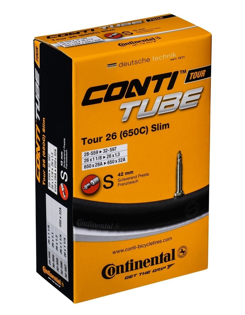 CONTINENTAL CAMERA D'ARIA TOUR IN BOX 26X1 1/8 26X1.3 PRESTA 42mm